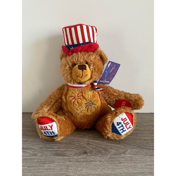 March of Dimes July 4th LightUp Firework Patriotic Teddy Bear Stuffed Animal NWT - Picture 5 of 7